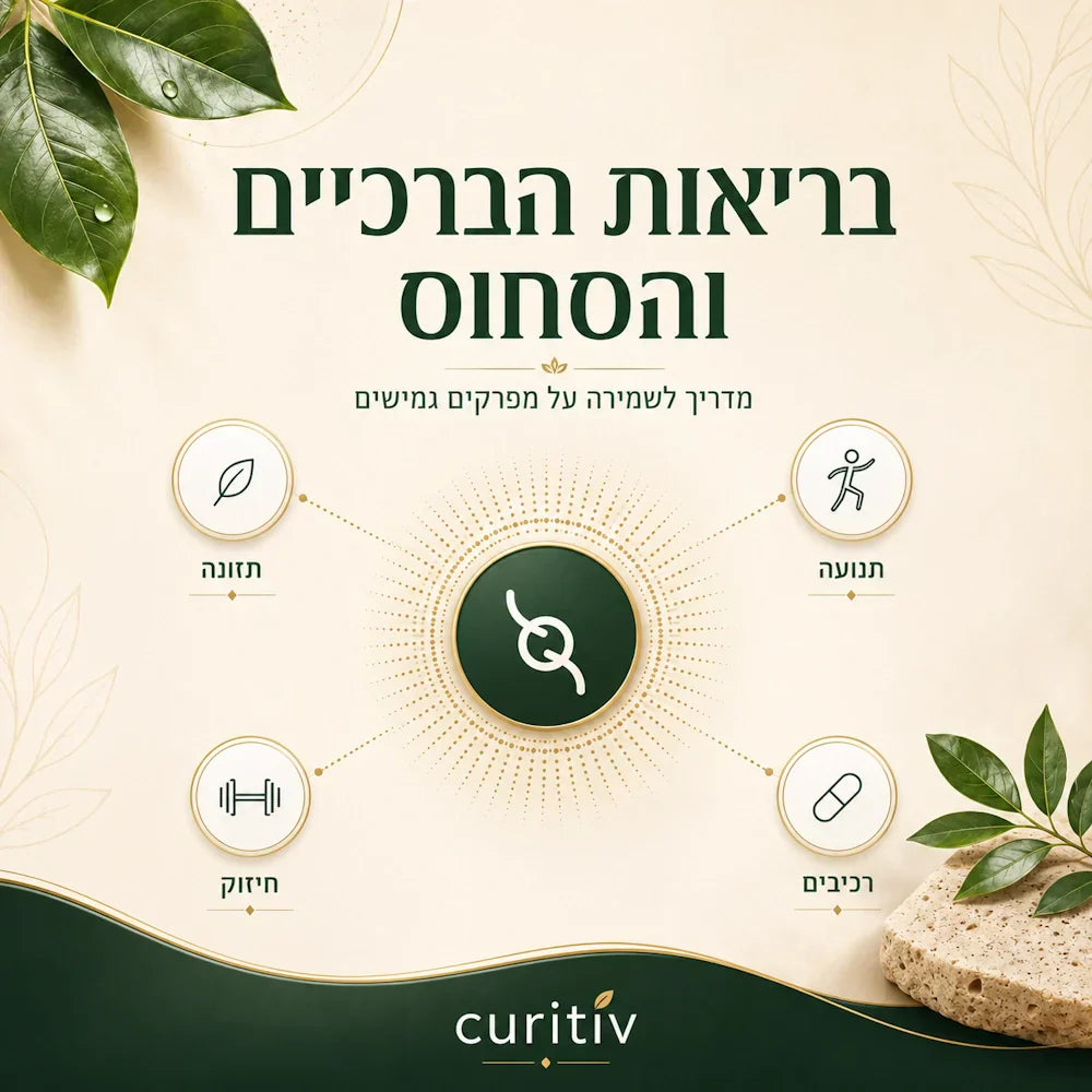 בריאות הברכיים והסחוס - מדריך Curitiv לשמירה על מפרקים גמישים: תזונה, תנועה, חיזוק ורכיבים תומכים