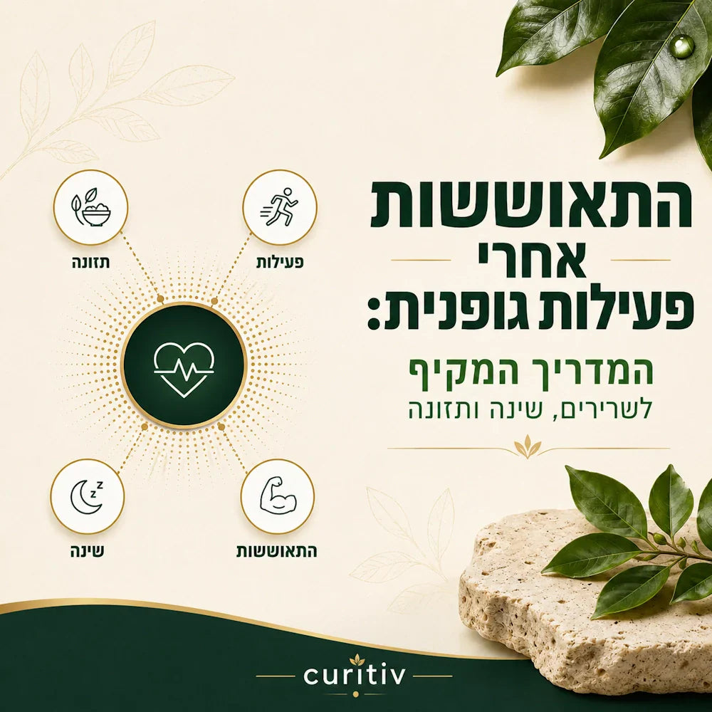 התאוששות אחרי פעילות גופנית - מדריך Curitiv לתזונה, שינה ורכיבים תומכים